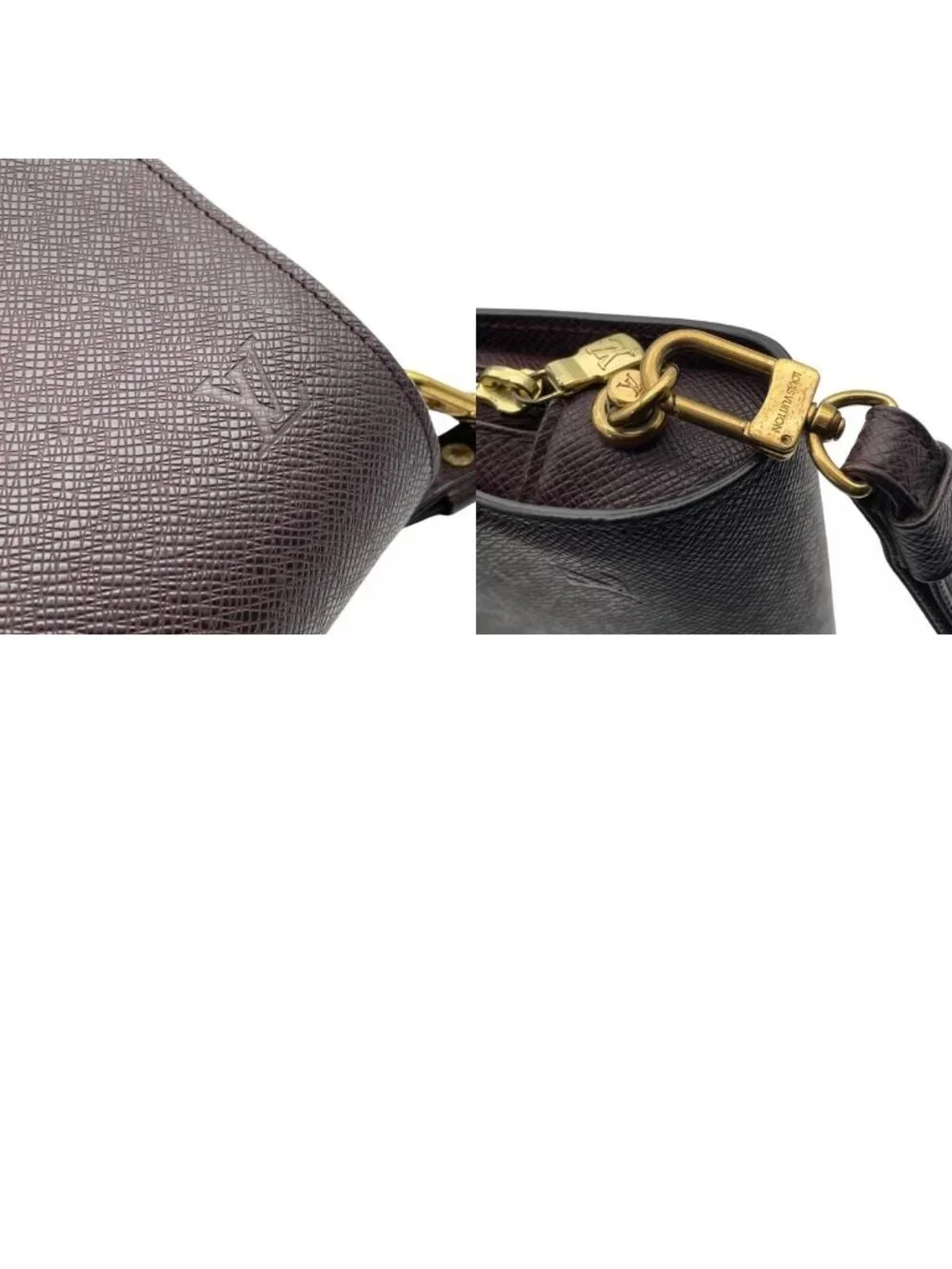 Louis Vuitton Taiga Baikal Clutch Pouch Leather Bordeaux Gold Vintage Classic